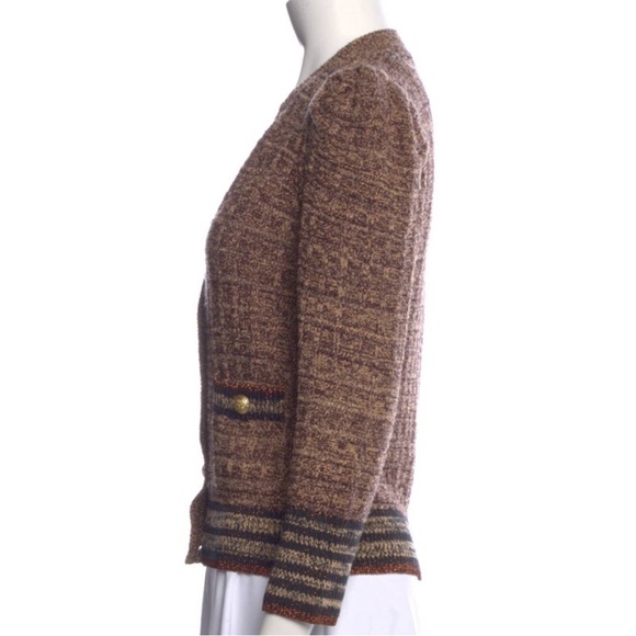 L'Agence Jenni Brown Puff Sleeve Cardigan - Picture 9 of 11